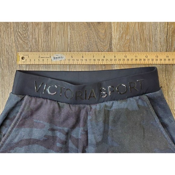 Victoria Sport Women's S Gray Camo Jogger Sweat Pants Elastic Waist Slit Pocket - Picture 5 of 12